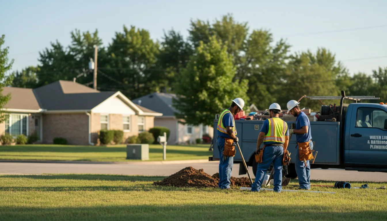 Residential water line and bathroom plumbing service in Poynor, TX
